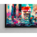 Quadro Astratto – Pezzi del Futuro | Poster Murale Futurista dai Colori Vivaci e Atmosfera Urbana