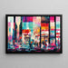 Quadro Astratto – Pezzi del Futuro | Poster Murale Futurista dai Colori Vivaci e Atmosfera Urbana