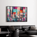 Quadro Astratto – Pezzi del Futuro | Poster Murale Futurista dai Colori Vivaci e Atmosfera Urbana