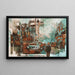 Quadro Astratto – Ricordo Urbano | Poster Murale Vintage e Contemporaneo nelle tonalità Ruggine e Turchese