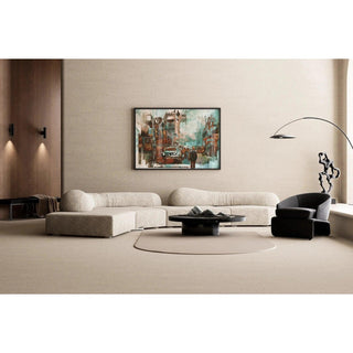 Tableau Abstrait – Réminiscence Urbaine | Affiche Murale Vintage et Contemporaine aux Teintes Rouille et Turquoise | Déco de Caractère pour Salon ou Bureau