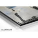Quadro Astratto – Silhouette in sospensione | Poster murale enigmatico in nero e blu su sfondo chiaro