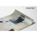 Quadro Astratto – Silhouette in sospensione | Poster murale enigmatico in nero e blu su sfondo chiaro
