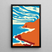 Quadro Colorato – Scogliere al Cielo Zebrato | Poster Paesaggio Costiero Minimalista | Decorazione Moderna per Soggiorno, Camera o Ufficio