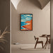 Quadro Colorato – Scogliere al Cielo Zebrato | Poster Paesaggio Costiero Minimalista | Decorazione Moderna per Soggiorno, Camera o Ufficio