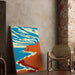 Quadro Colorato – Scogliere al Cielo Zebrato | Poster Paesaggio Costiero Minimalista | Decorazione Moderna per Soggiorno, Camera o Ufficio