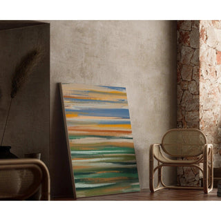Tableau Coloré – Horizons Fondus | Affiche Abstraite Couleurs Naturelles | Déco Contemporaine pour Salon ou Bureau Moderne