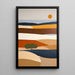 Quadro Colorato – Sole d’Argilla | Poster Paesaggio Stilizzato Terracotta e Toni Naturali | Decor Bohemien per Soggiorno o Camera