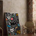 Quadro Pop Art – Chats Stilizzati | Poster Urbano Colorato in Stile Keith Haring