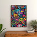 Quadro Pop Art – Jungle Féline | Poster Colorato Gatti Fantasiosi