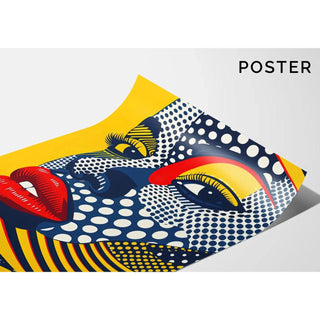 Tableau Pop Art – Visage Pop | Affiche Graphique Colorée Style Lichtenstein | Poster Contemporain de Profil Féminin pour Déco Murale Audacieuse