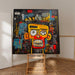 Poster Street Art – Maschera Gialla | Poster Testa Stilizzata Colori Vivaci