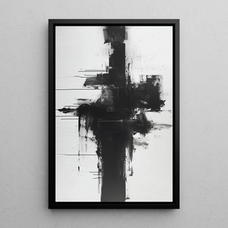 Tableau décoratif abstrait noir et blanc - Impulsion Abstraite