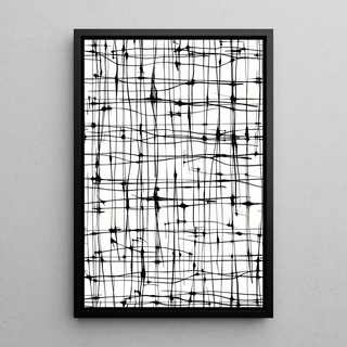 Tableau décoratif design noir et blanc - Lignes Éthérées