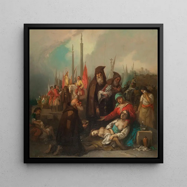 Tableau historique Secours à des pestiférés - Federico de Madrazo y Kuntz