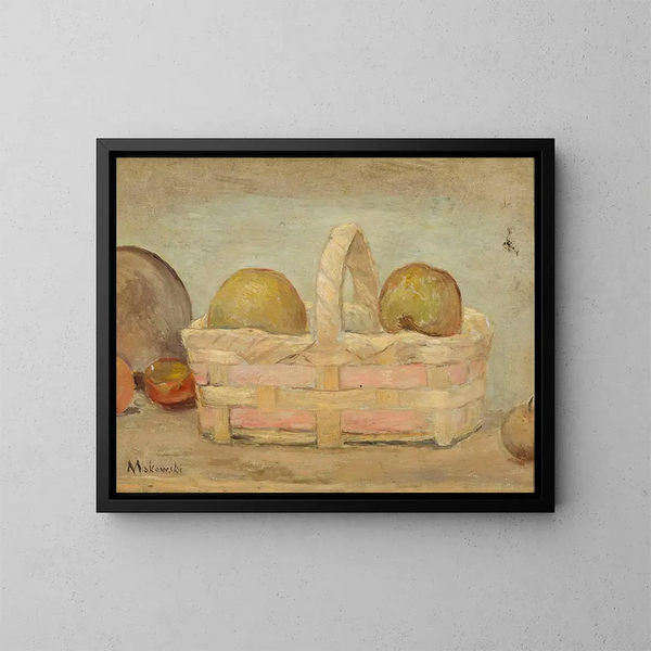 Mele in un cesto - Tadeusz Makowski — quadro incorniciato alla parete