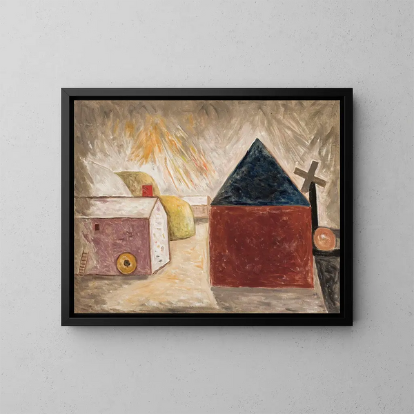 Giardino soleggiato - Tadeusz Makowski — quadro incorniciato alla parete