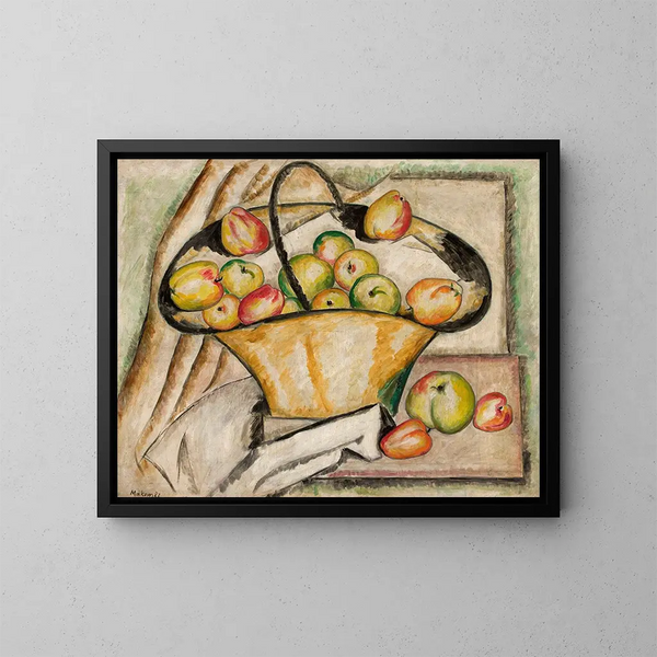 Cesto con mele - Tadeusz Makowski — quadro incorniciato alla parete