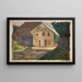 Casa in mattoni con annesso - Tadeusz Makowski — quadro incorniciato alla parete