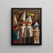 Carnevale dei bambini con una bandiera - Tadeusz Makowski — quadro incorniciato alla parete
