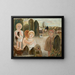 Bambini in un cortile di villaggio - Tadeusz Makowski — quadro incorniciato alla parete