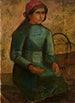 Fille en robe verte avec panier - Tadeusz Makowski — vista dell’opera