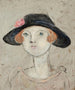 Una testa di donna con un cappello nero - Tadeusz Makowski — vista dell’opera
