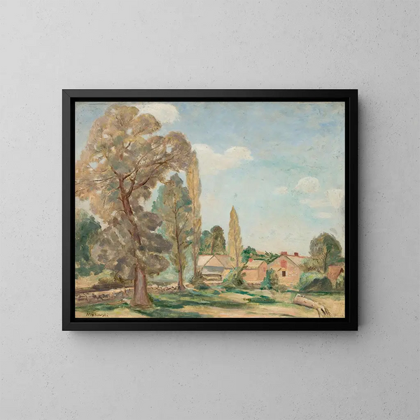 Paesaggio rurale con alberi - Tadeusz Makowski — quadro incorniciato alla parete