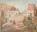 Paesaggio di una piccola città con bambini in passeggino - Tadeusz Makowski — vista dell’opera