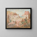 Paesaggio di una piccola città con bambini in passeggino - Tadeusz Makowski — quadro incorniciato alla parete