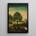 Paesaggio con mulino a vento e ponte - Tadeusz Makowski — quadro incorniciato alla parete