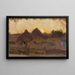 Paesaggio con covoni di fieno - Tadeusz Makowski — quadro incorniciato alla parete