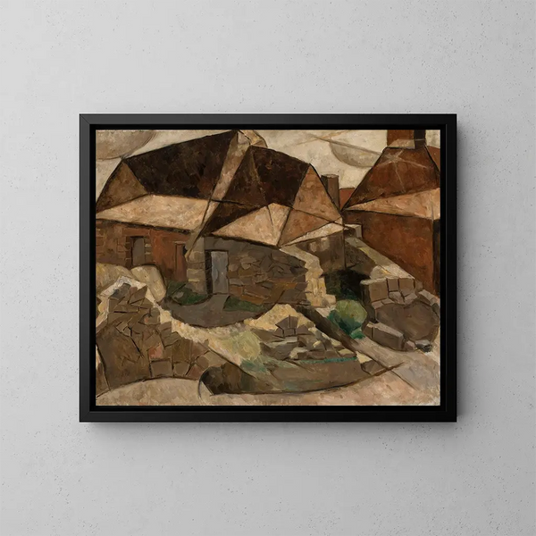 Paesaggio con case - Tadeusz Makowski — quadro incorniciato alla parete