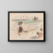 Lettera a Maria Mickiewiczwna con un disegno autoritratto dell'artista che si immerge nel - Tadeusz Makowski — quadro incorniciato alla parete