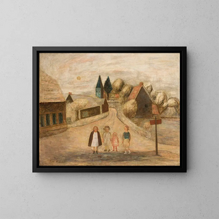 Paesaggio normanno a Breuilpont - Tadeusz Makowski — quadro incorniciato alla parete