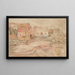 Paesaggio bretone con un uomo seduto - Tadeusz Makowski — quadro incorniciato alla parete