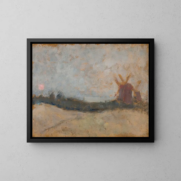 Paesaggio con mulini a vento - Tadeusz Makowski — quadro incorniciato alla parete