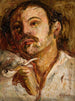 Ritratto di un uomo che fuma una pipa - Tadeusz Makowski — vista dell’opera