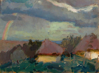 Paesaggio rurale con arcobaleno - Tadeusz Makowski — vista dell’opera