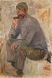 Pêcheur assis avec une pipe - Tadeusz Makowski — vista dell’opera