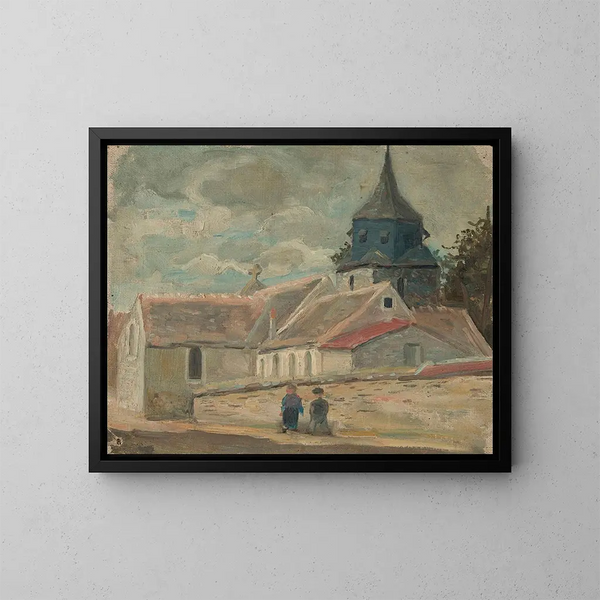 Piccola chiesa di paese a Breuilpont - Tadeusz Makowski — quadro incorniciato alla parete
