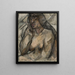 Studio di una donna nuda a metà nuda - Tadeusz Makowski — quadro incorniciato alla parete