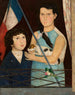 Due bambini con una bandiera francese - Tadeusz Makowski — vista dell’opera