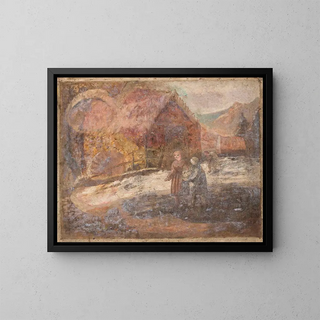Tadeusz Makowski - Two little girls against the background of a landscape.webp