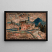 Vista di una piccola città tra le montagne Le Puy - Tadeusz Makowski — quadro incorniciato alla parete