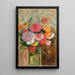 Zinnias e crisantemi in un vaso di vetro - Tadeusz Makowski — quadro incorniciato alla parete