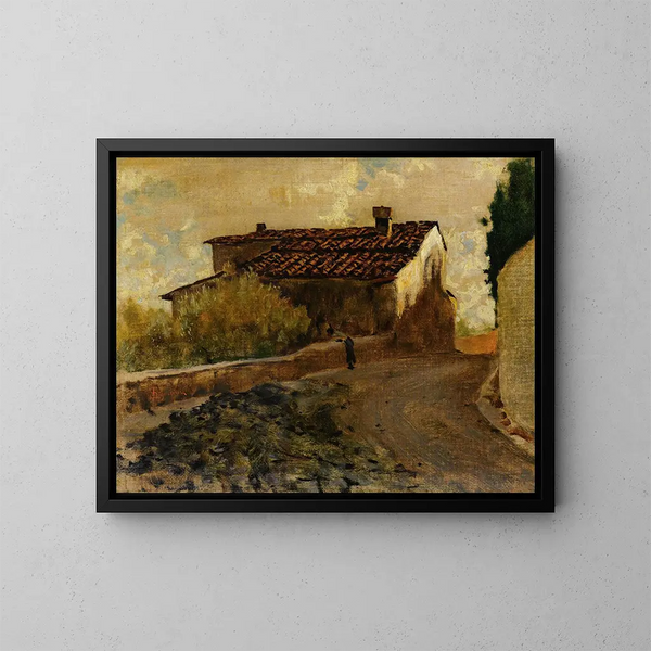 Route de campagne - Telemaco Signorini — quadro incorniciato alla parete