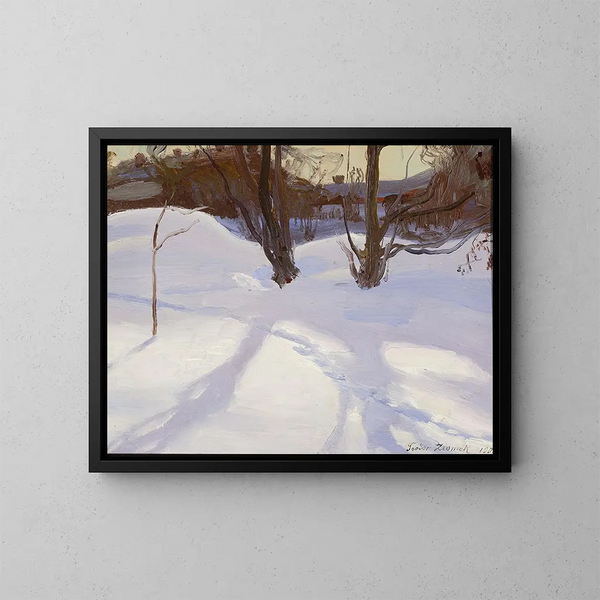 Paesaggio invernale - Teodor Ziomek — quadro incorniciato alla parete