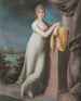 Ritratto di una giovane donna appoggiata a un piedistallo, un paesaggio oltre - Teodoro Matteini — vista dell’opera