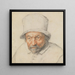 Testa di un uomo barbuto con un cappello - Adriaen van Ostade — quadro incorniciato alla parete